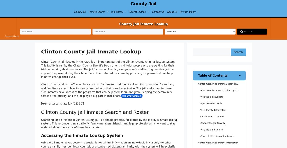 Preview of clinton.countyjail.org
