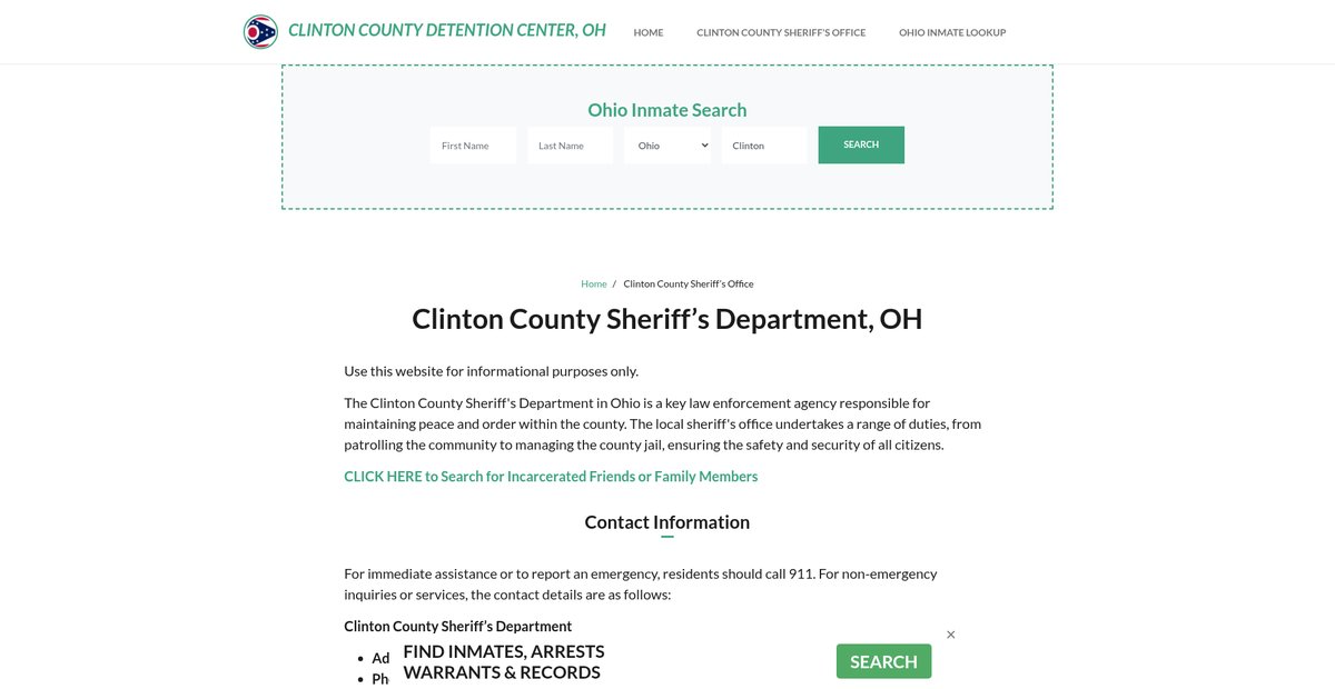 Preview of clintoncountydetentionoh.org