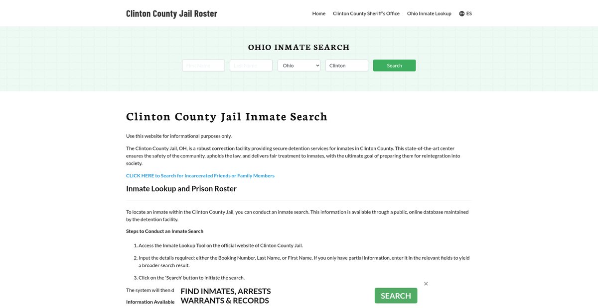 Preview of clintoncountyjail.org