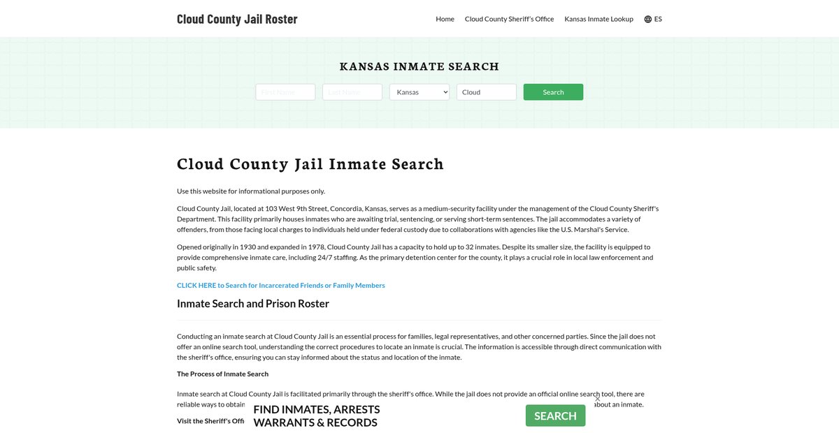 Preview of cloudcountyjail.org