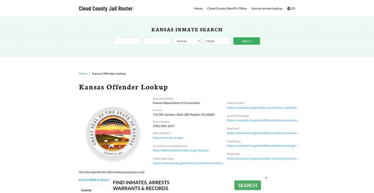 Preview of cloudcountyjail.org
