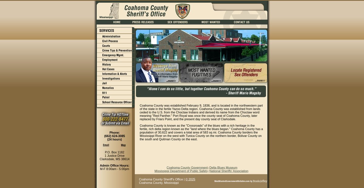 Preview of coahomacountysheriff.com