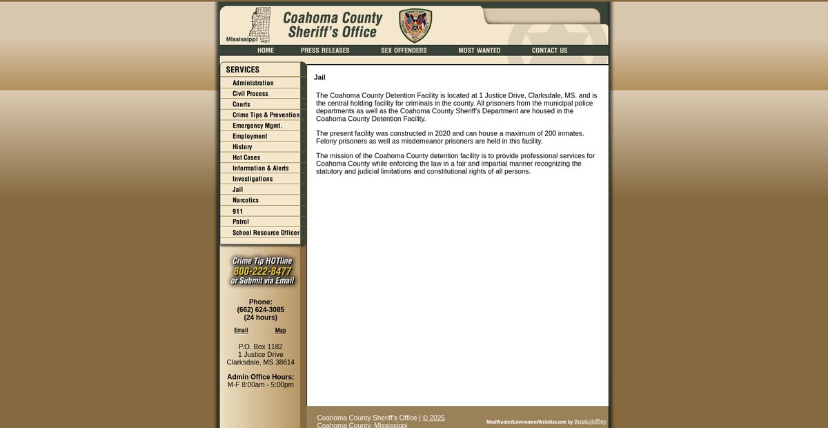 Preview of coahomacountysheriff.com