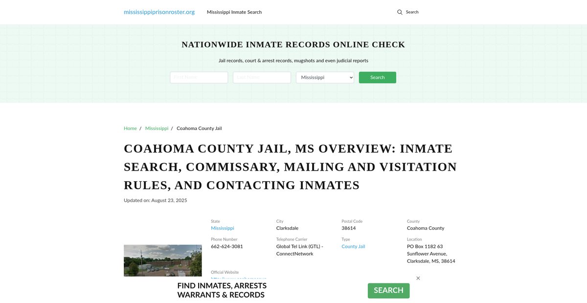 Preview of mississippiprisonroster.org