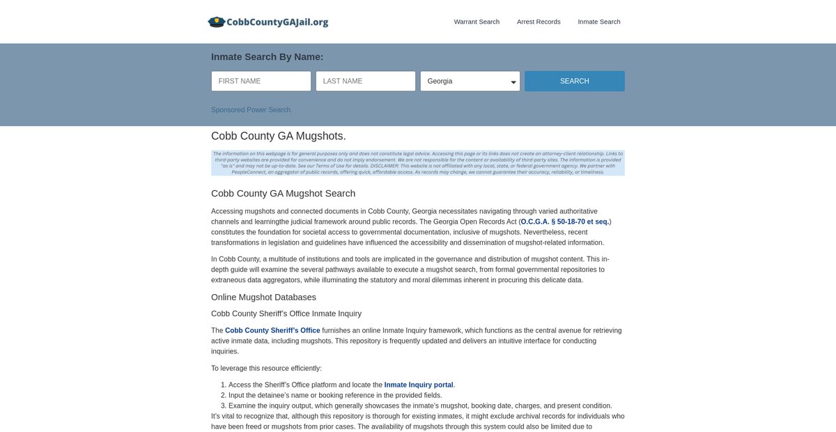 Preview of cobbcountygajail.org