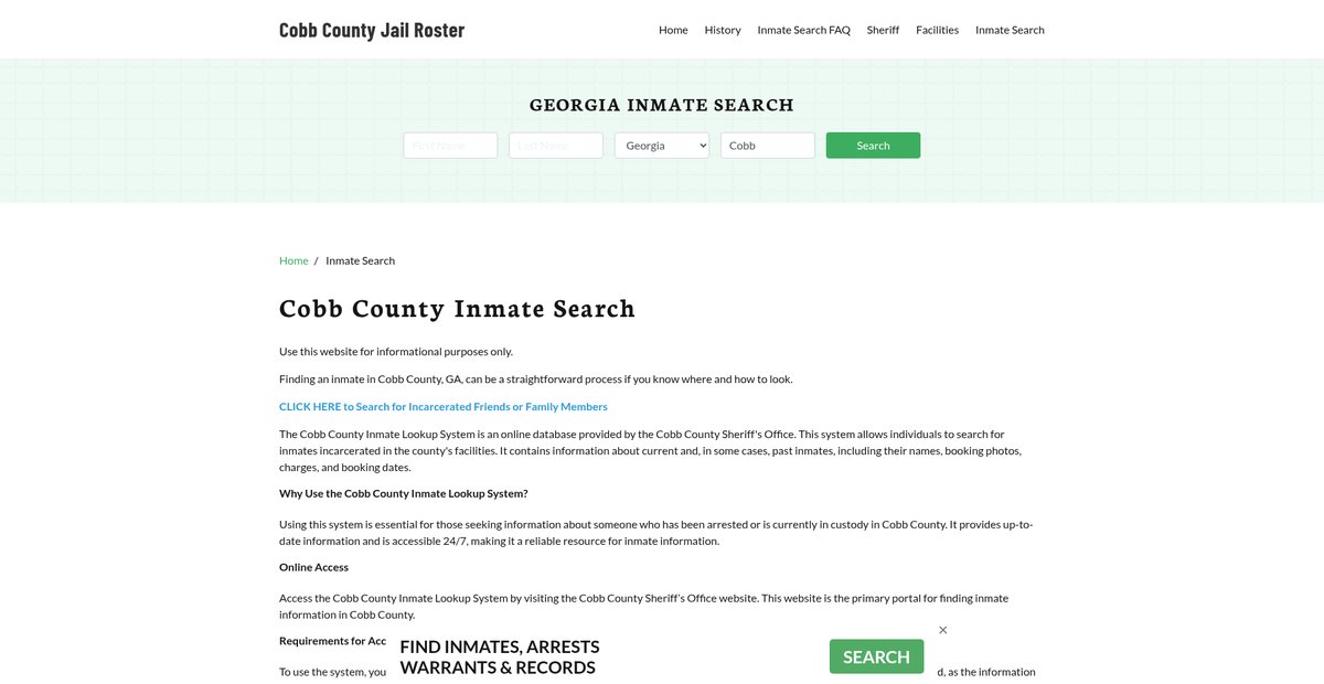 Preview of cobbcountyjail.org