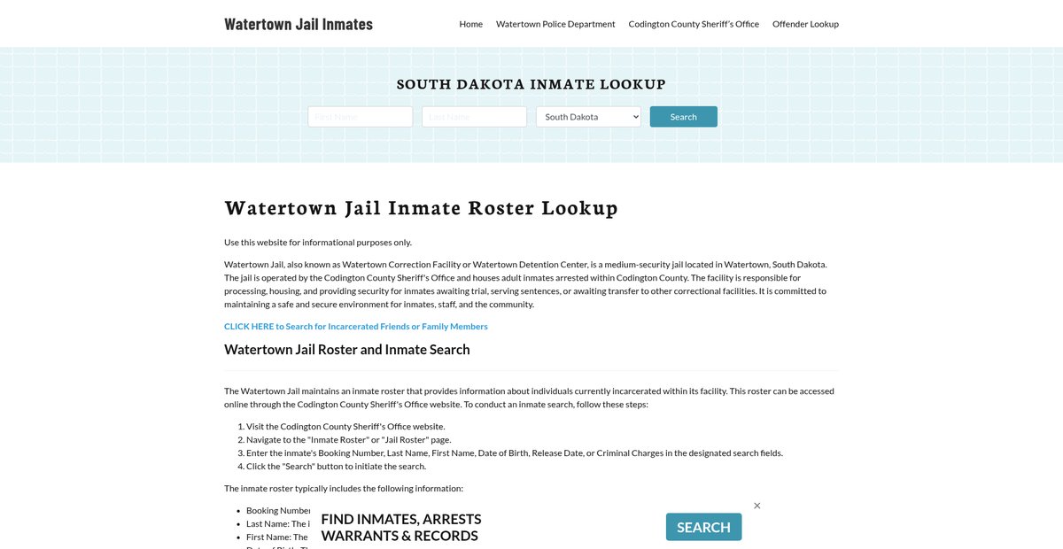 Preview of watertownjail.org