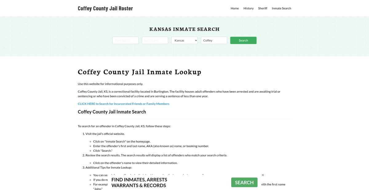 Preview of coffeycountyjail.org