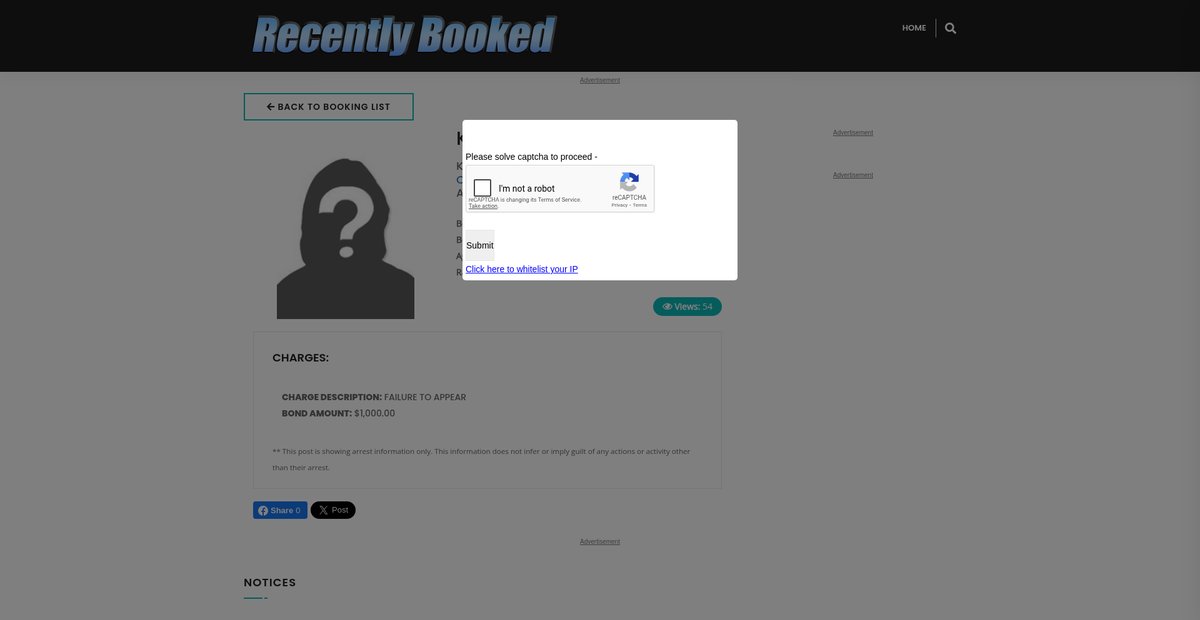 Preview of recentlybooked.com