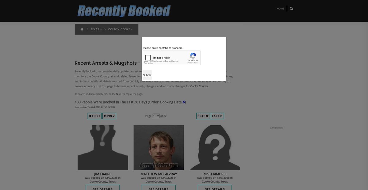 Preview of recentlybooked.com