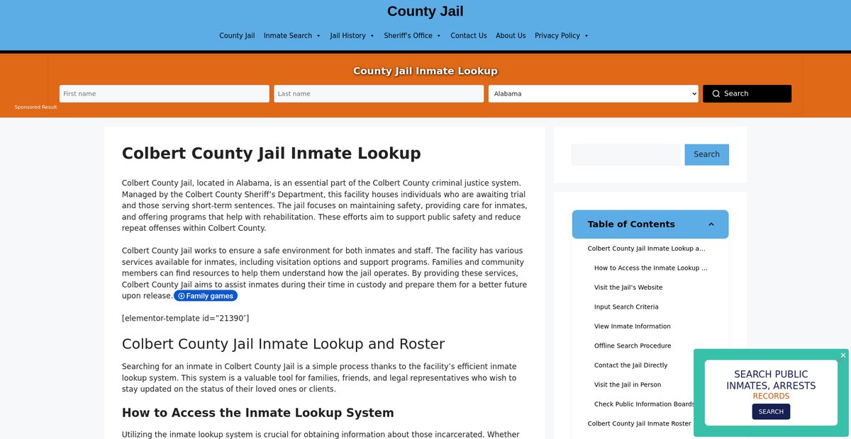 Preview of colbert.countyjail.org