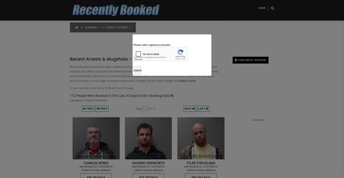 Preview of recentlybooked.com