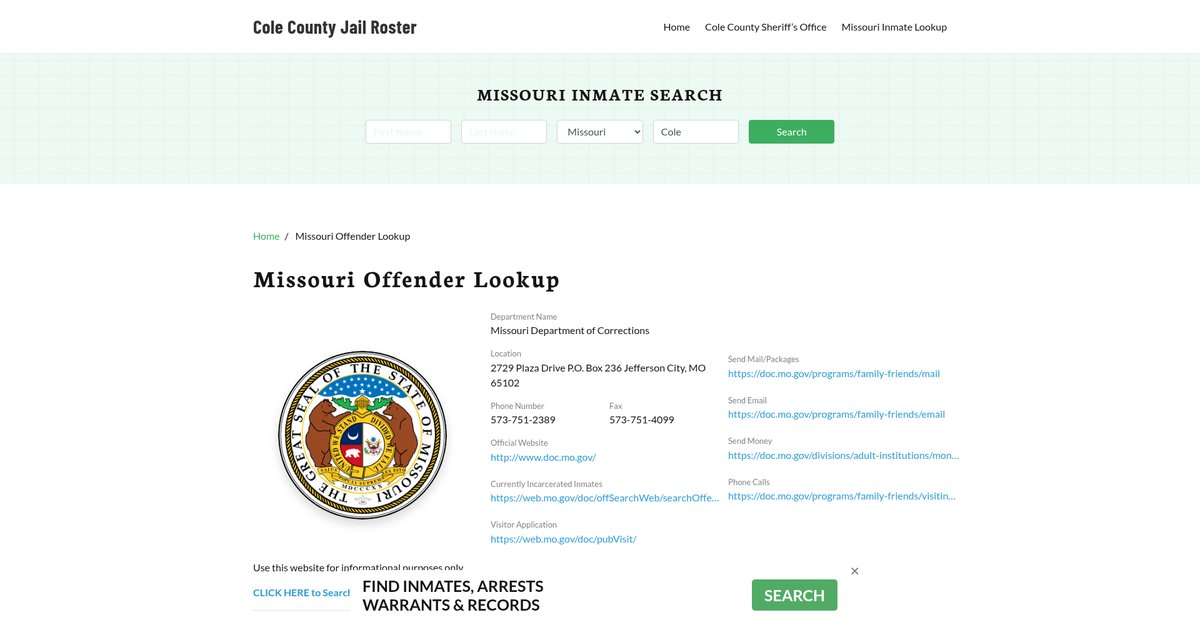 Preview of colecountyjail.org
