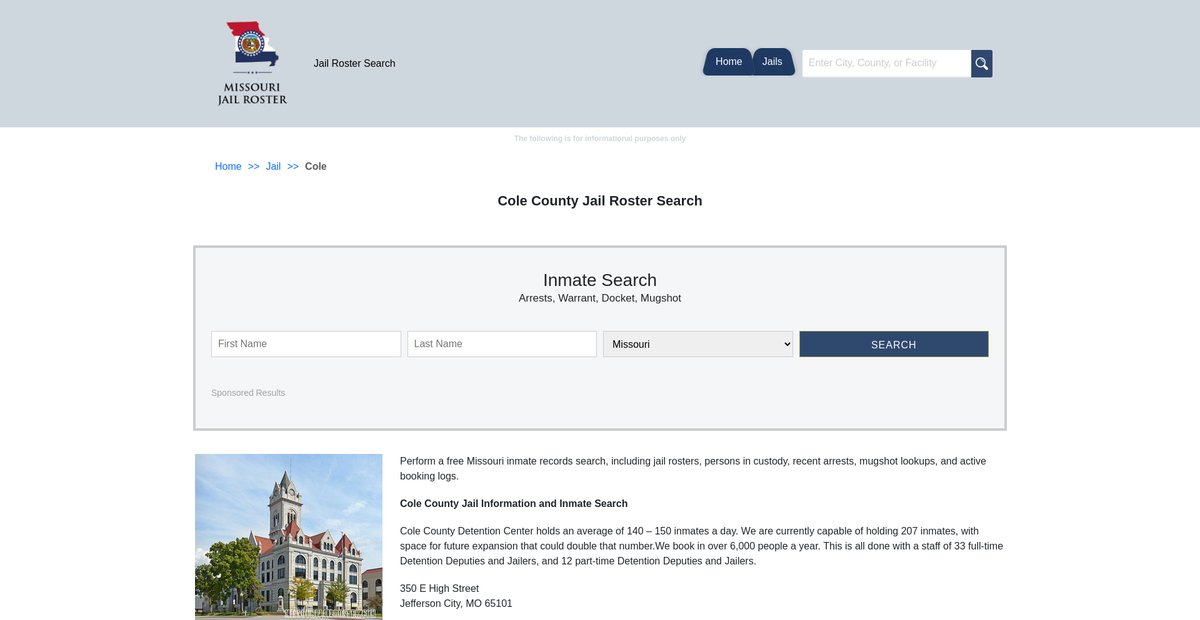 Preview of missourijailroster.com