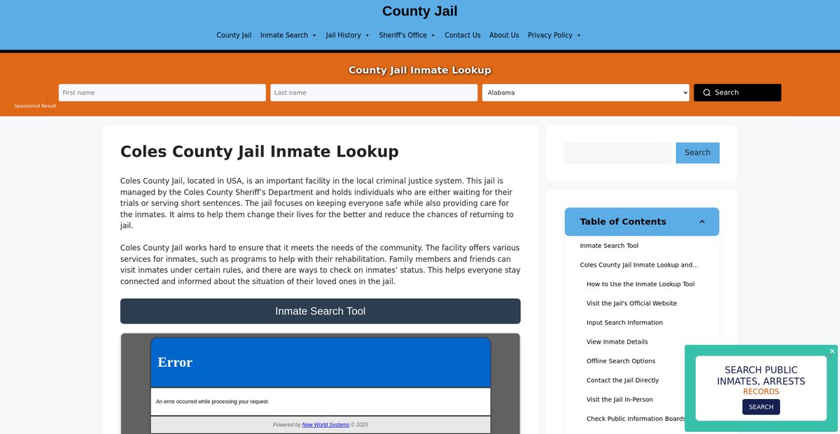 Preview of coles.countyjail.org