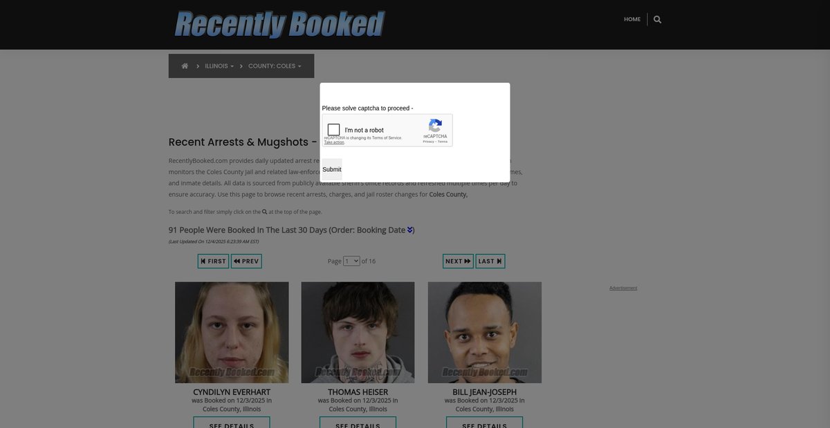 Preview of recentlybooked.com