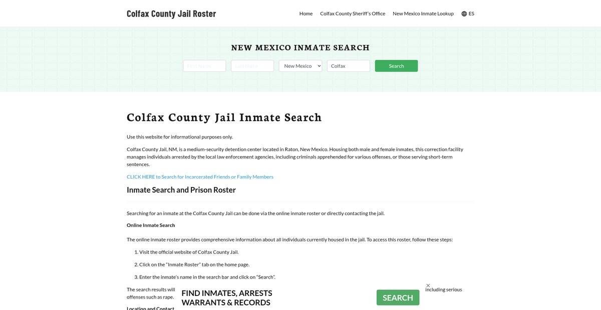 Preview of colfaxcountyjail.org
