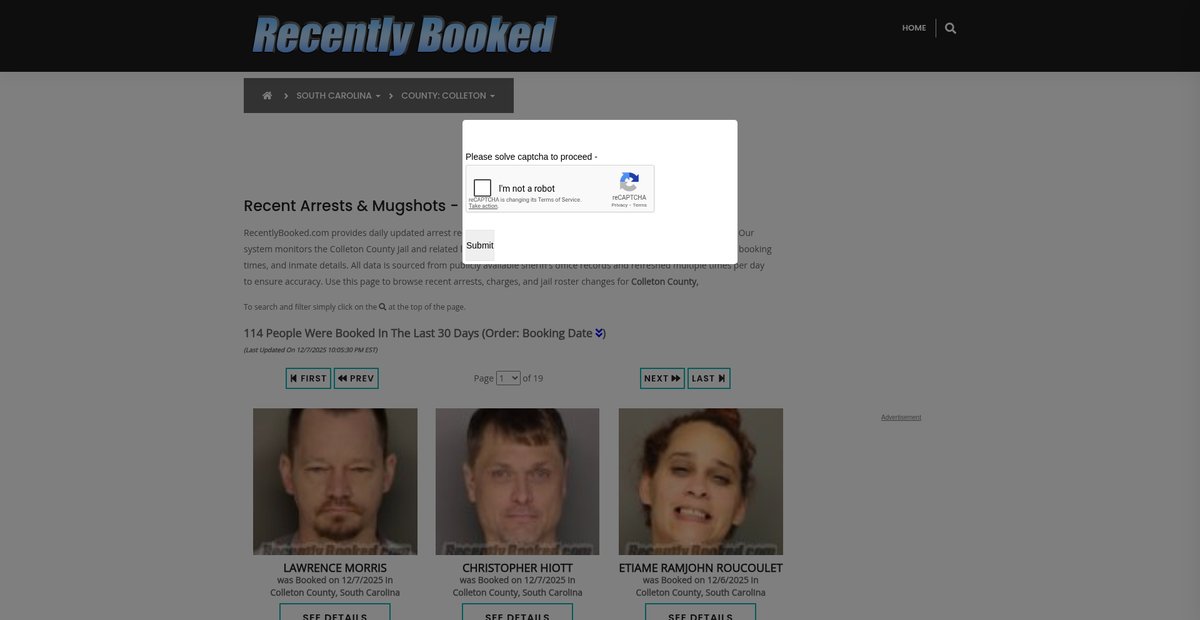 Preview of recentlybooked.com