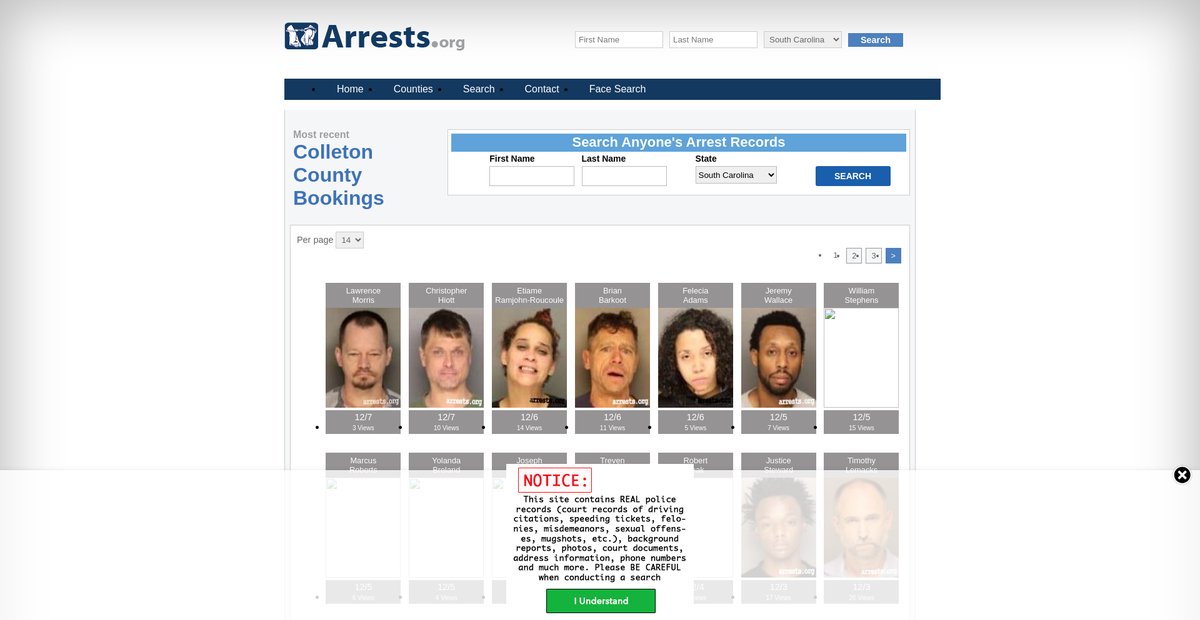 Preview of southcarolina.arrests.org