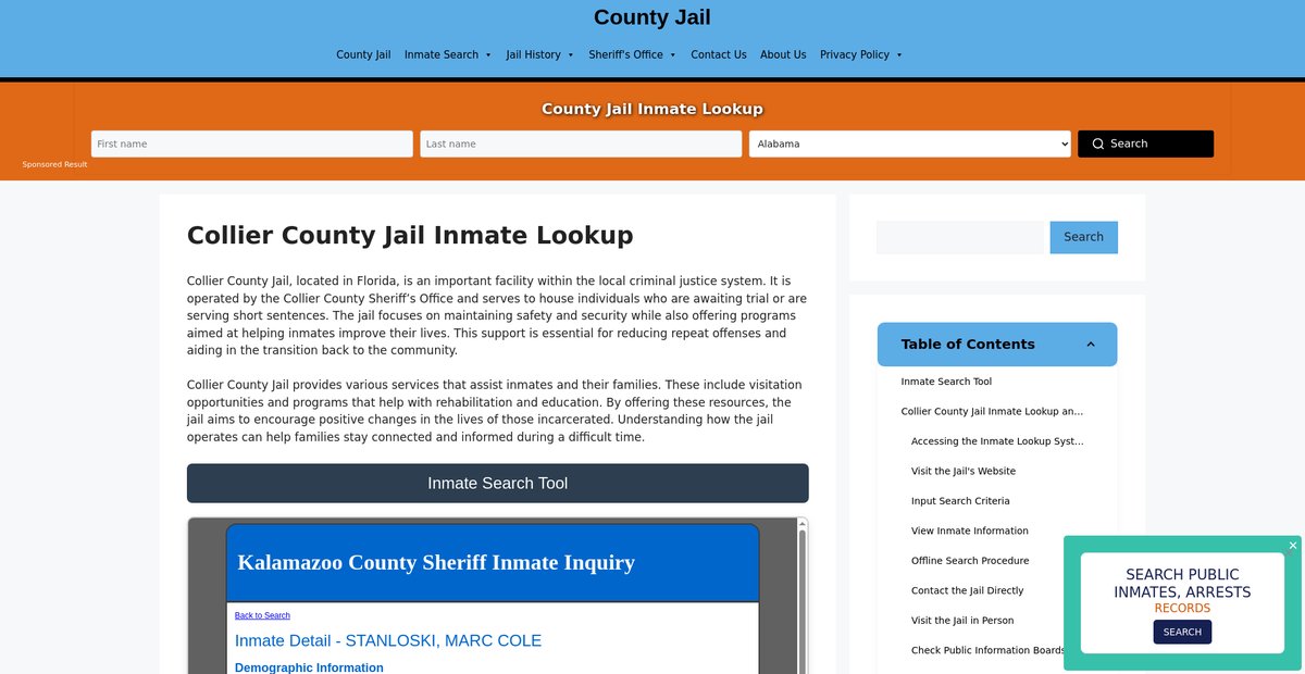 Preview of collier.countyjail.org