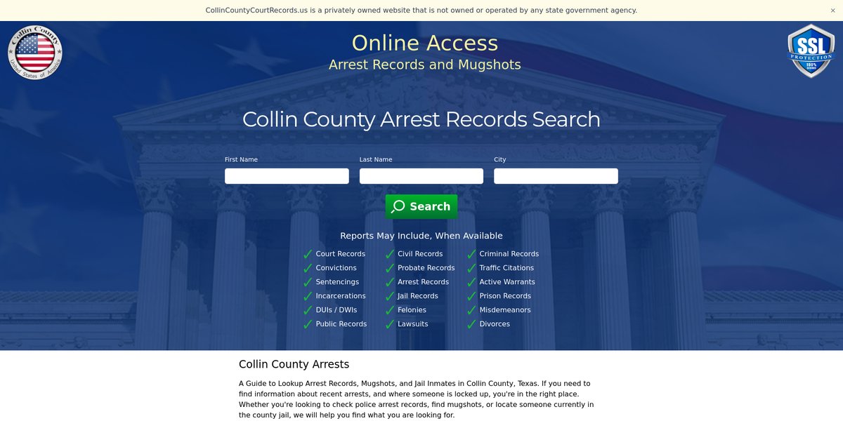 Preview of collincountycourtrecords.us