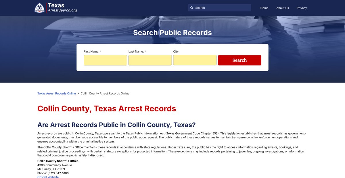 Preview of texasarrestsearch.org