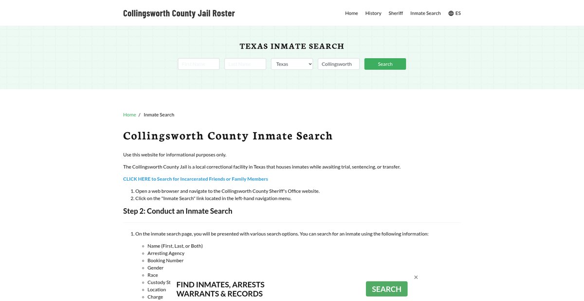 Preview of collingsworthcountyjail.org