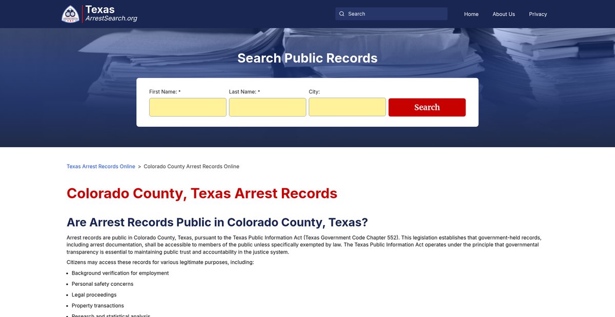 Preview of texasarrestsearch.org
