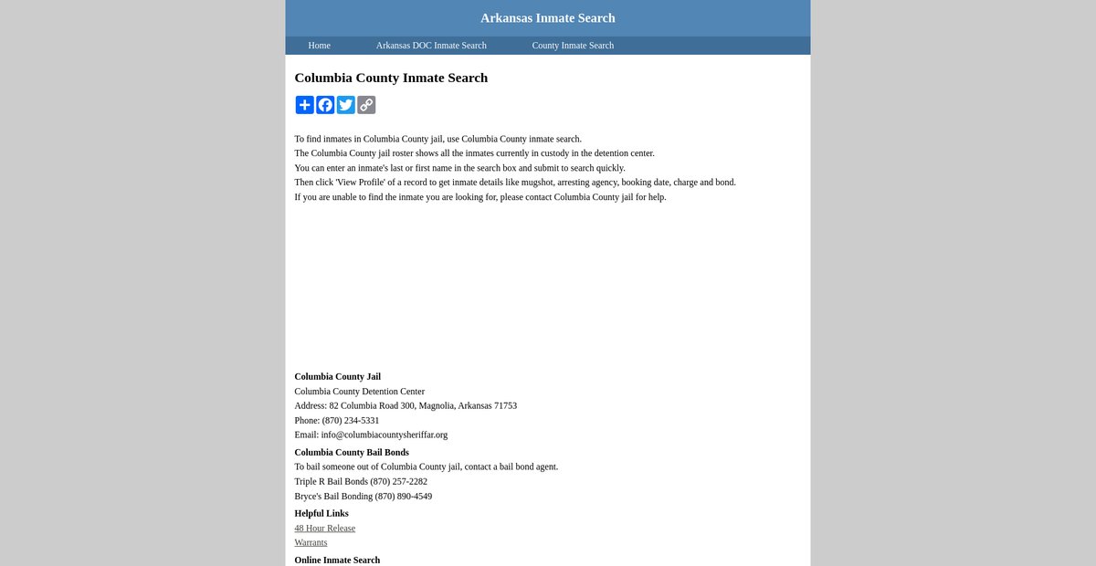 Preview of inmatesearcharkansas.org