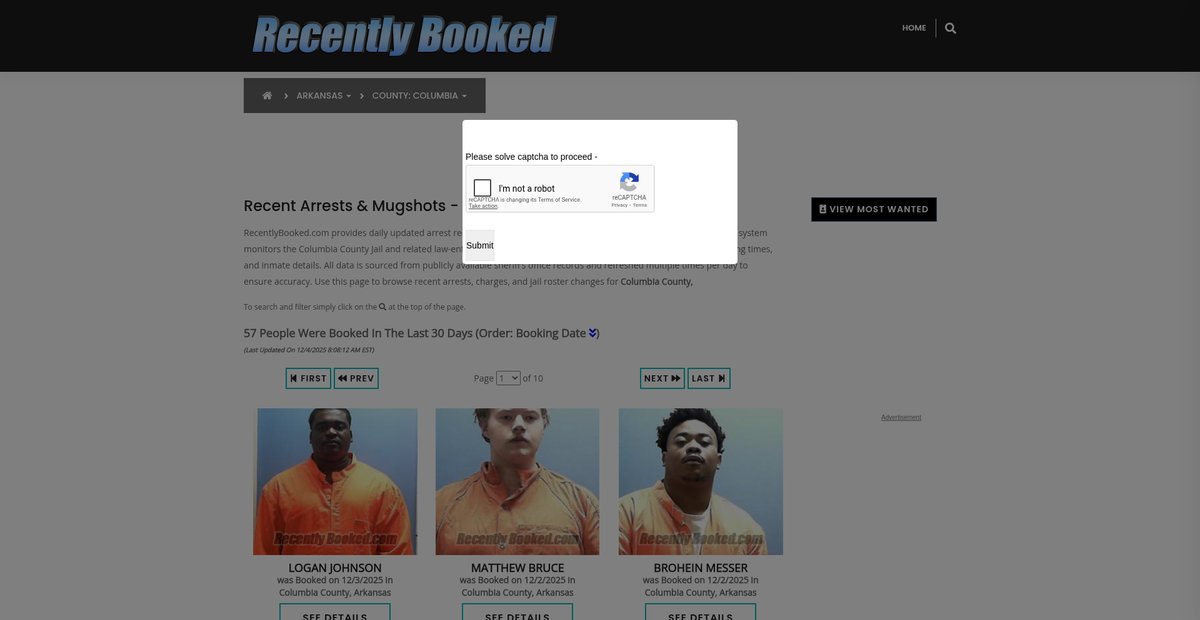 Preview of recentlybooked.com