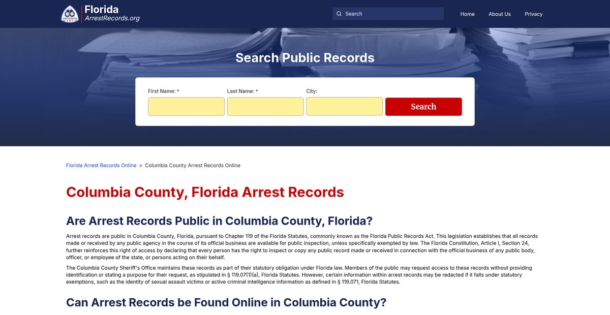 Preview of floridaarrestrecords.org