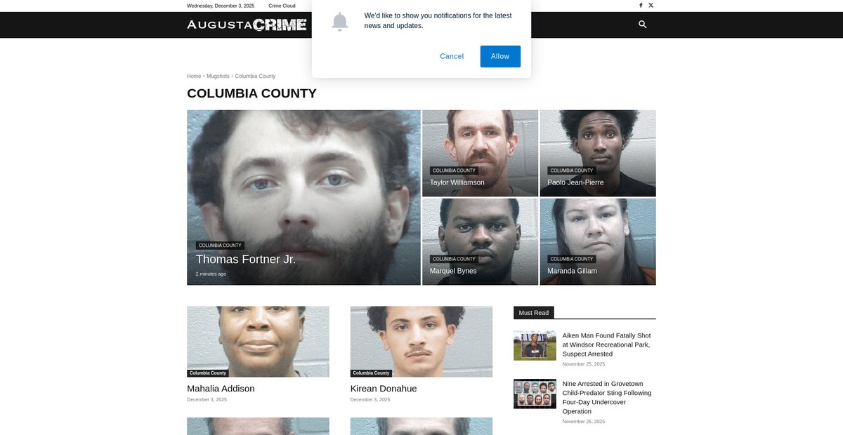 Preview of augustacrime.com