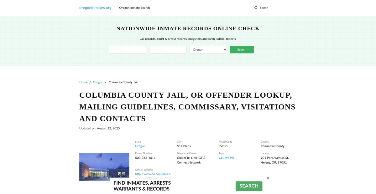 Preview of oregoninmates.org