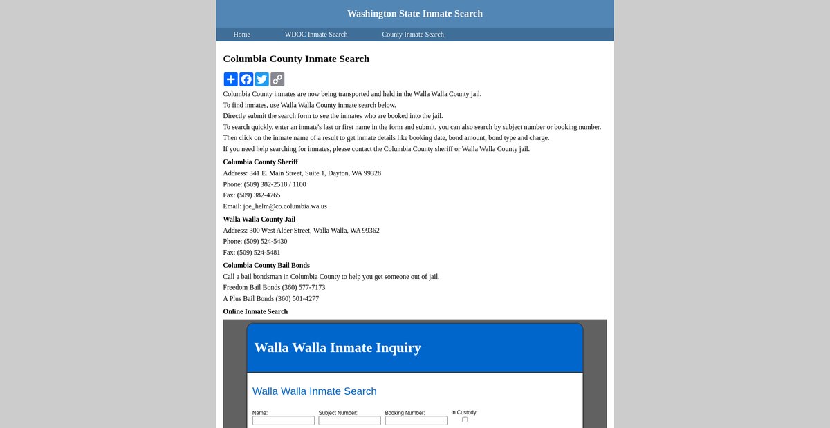 Preview of inmatesearchwashington.org