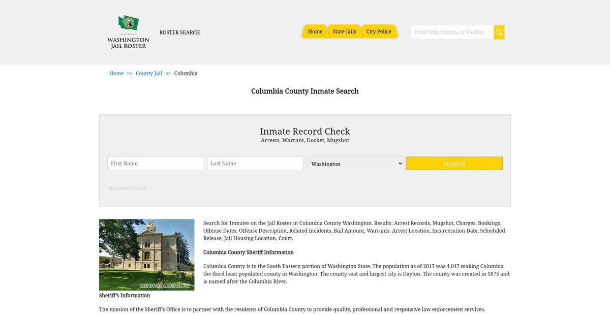 Preview of washingtonjailroster.com