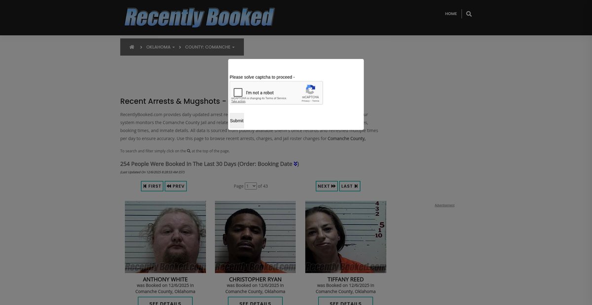 Preview of recentlybooked.com