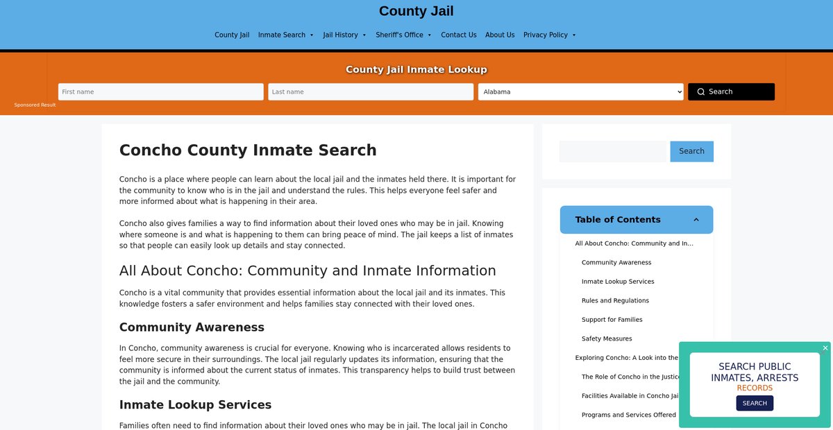 Preview of concho-inmate-search.countyjail.org