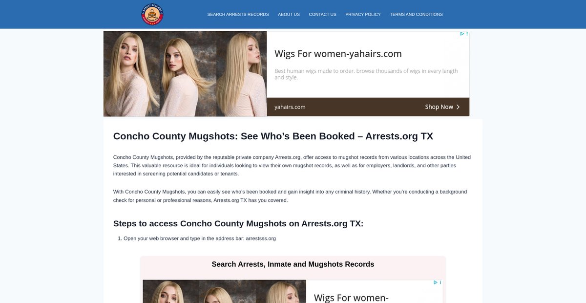 Preview of concho-mugshots.arrests-org.com