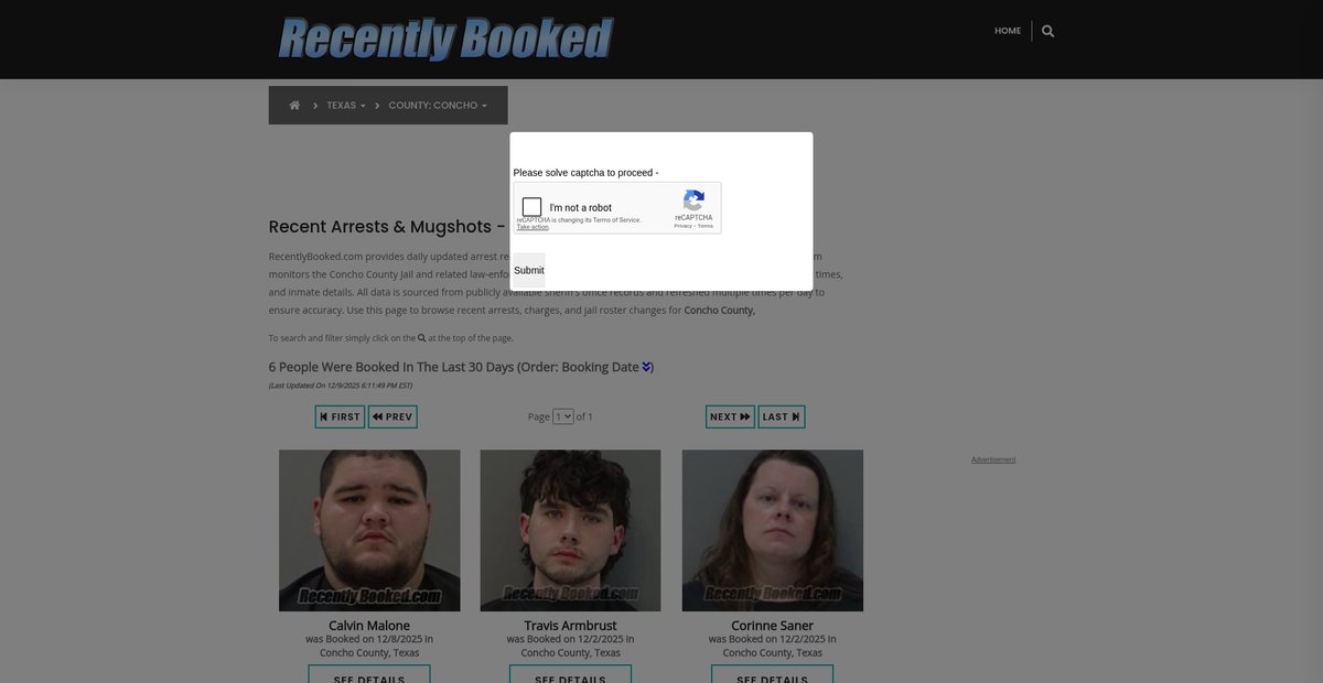 Preview of recentlybooked.com