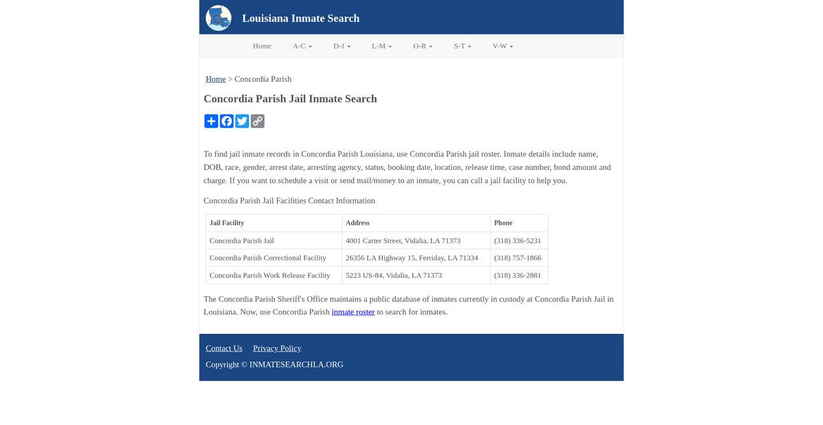 Preview of inmatesearchla.org