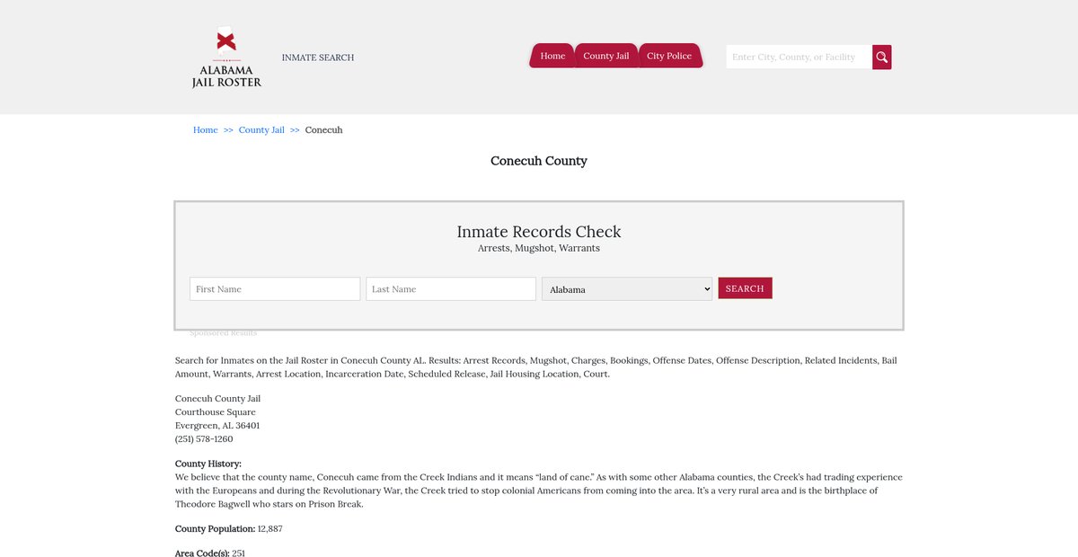 Preview of alabamajailroster.com