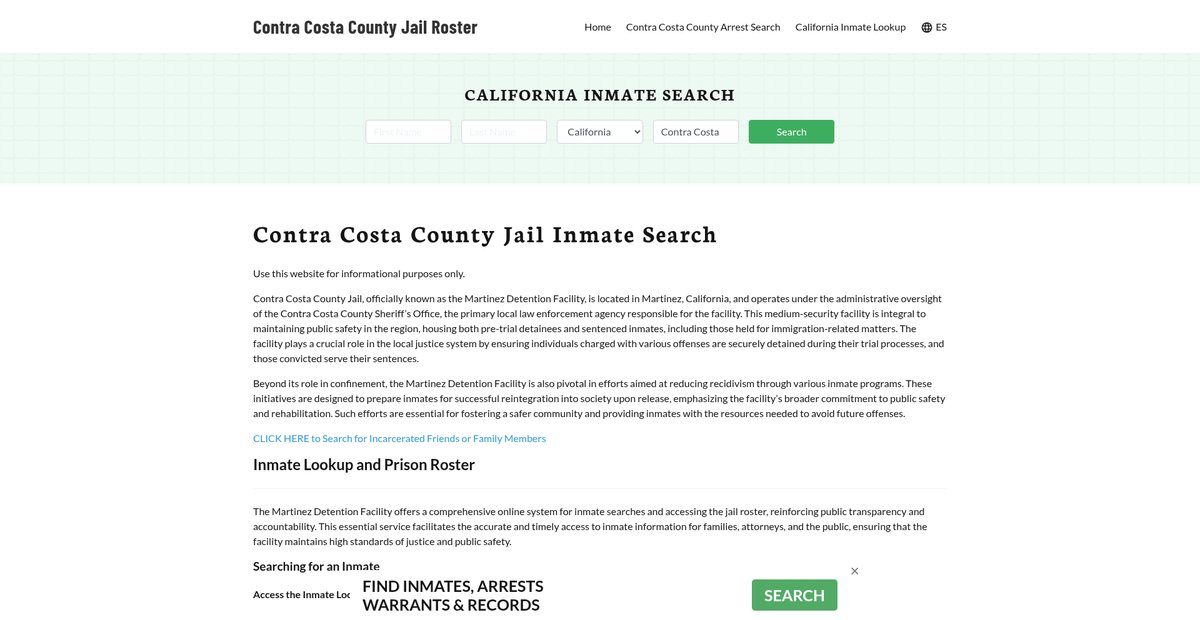 Preview of contracostacountyjail.org