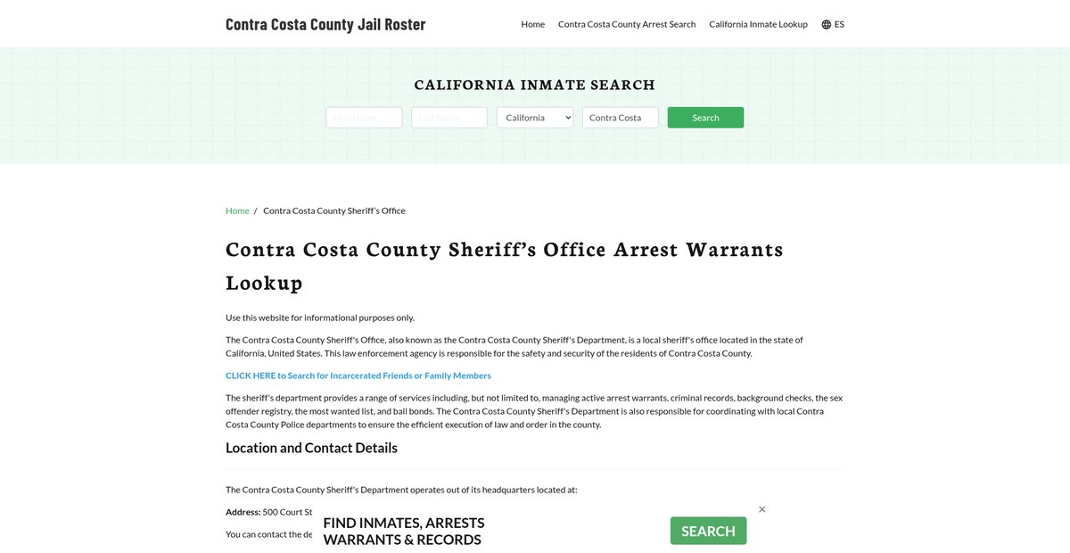 Preview of contracostacountyjail.org