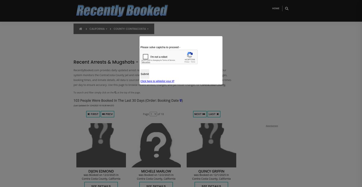 Preview of recentlybooked.com