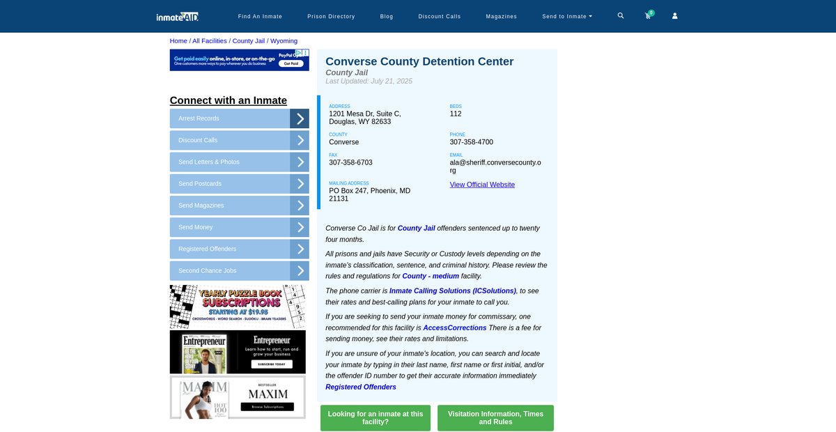Preview of inmateaid.com