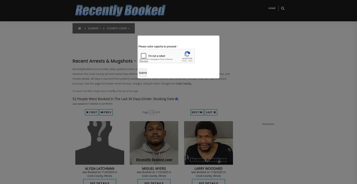 Preview of recentlybooked.com