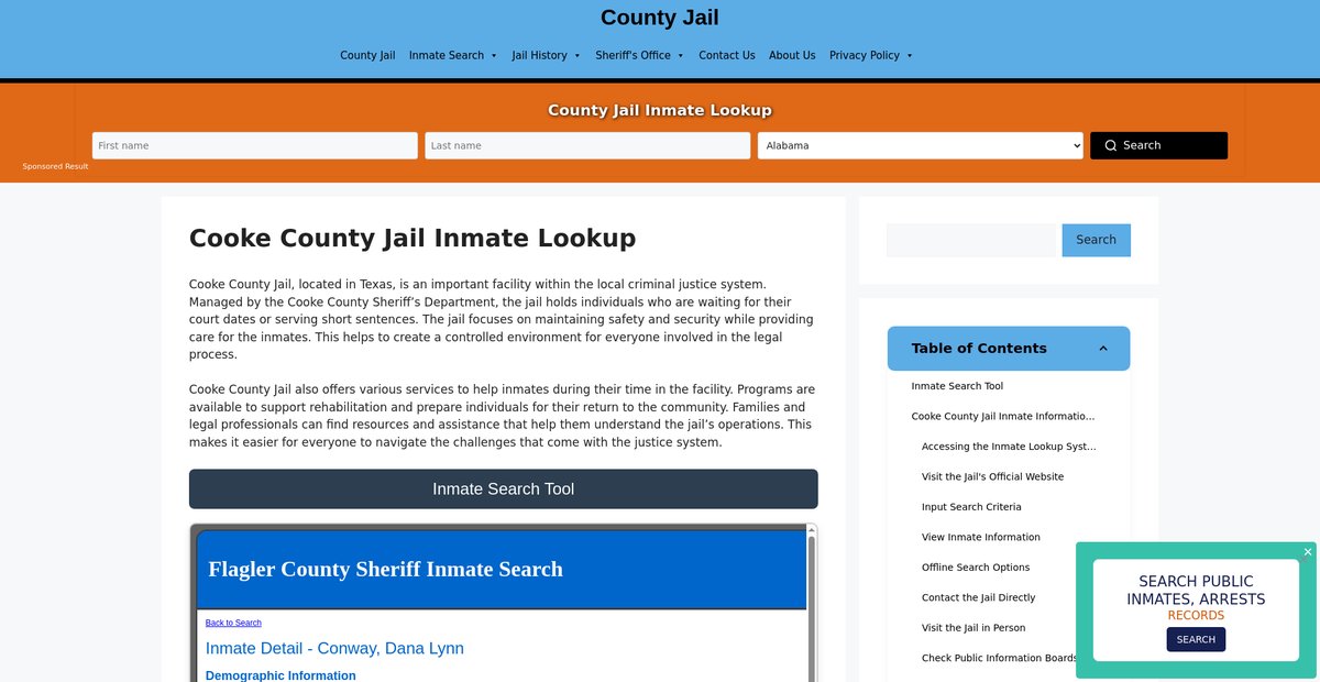 Preview of cooke.countyjail.org