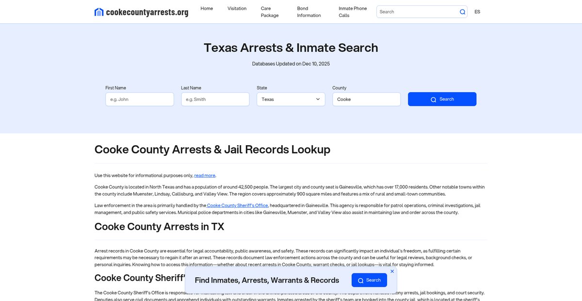 Preview of cookecountyarrests.org