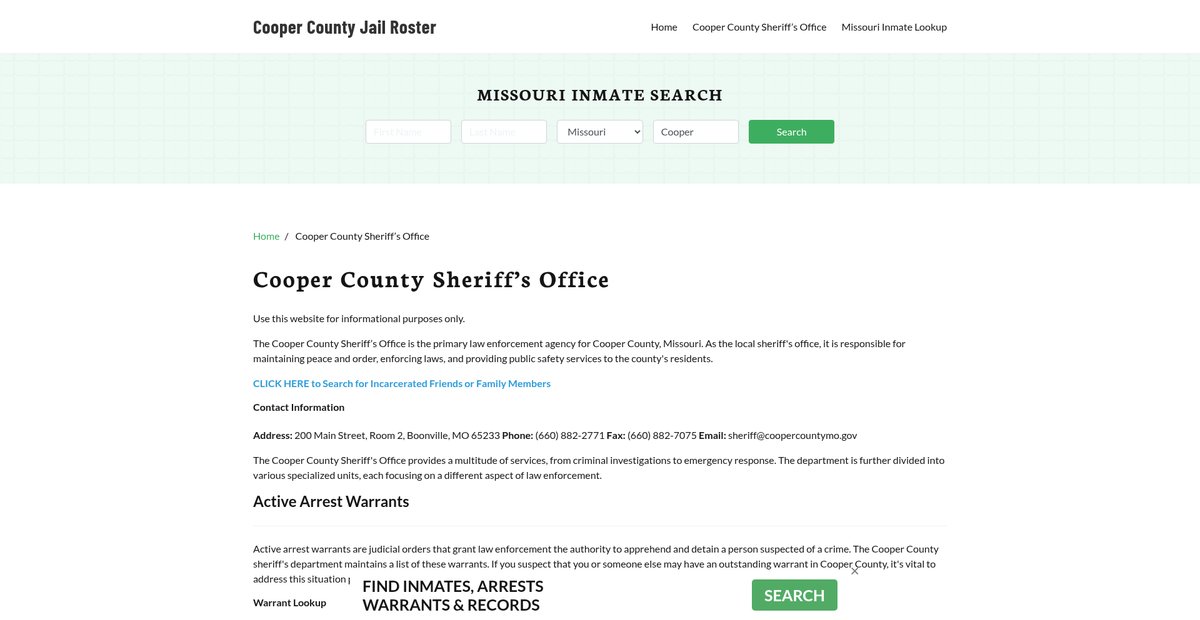 Preview of coopercountyjail.org