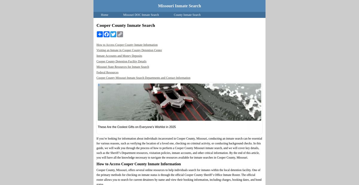 Preview of inmatesearchmissouri.org